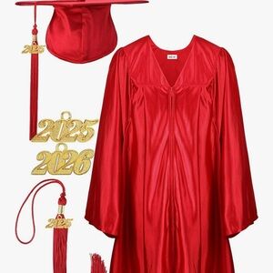 Amazon Kids Graduation Gown and Cap Set - Red